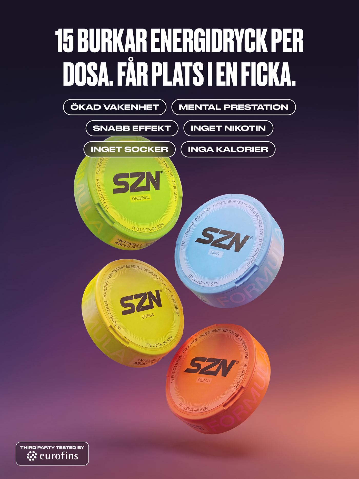 15 energidrycker per dosa